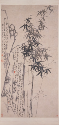 图片[1]-Zheng Xie imitates Wentong Bamboo and Stone Map Axis-China Archive